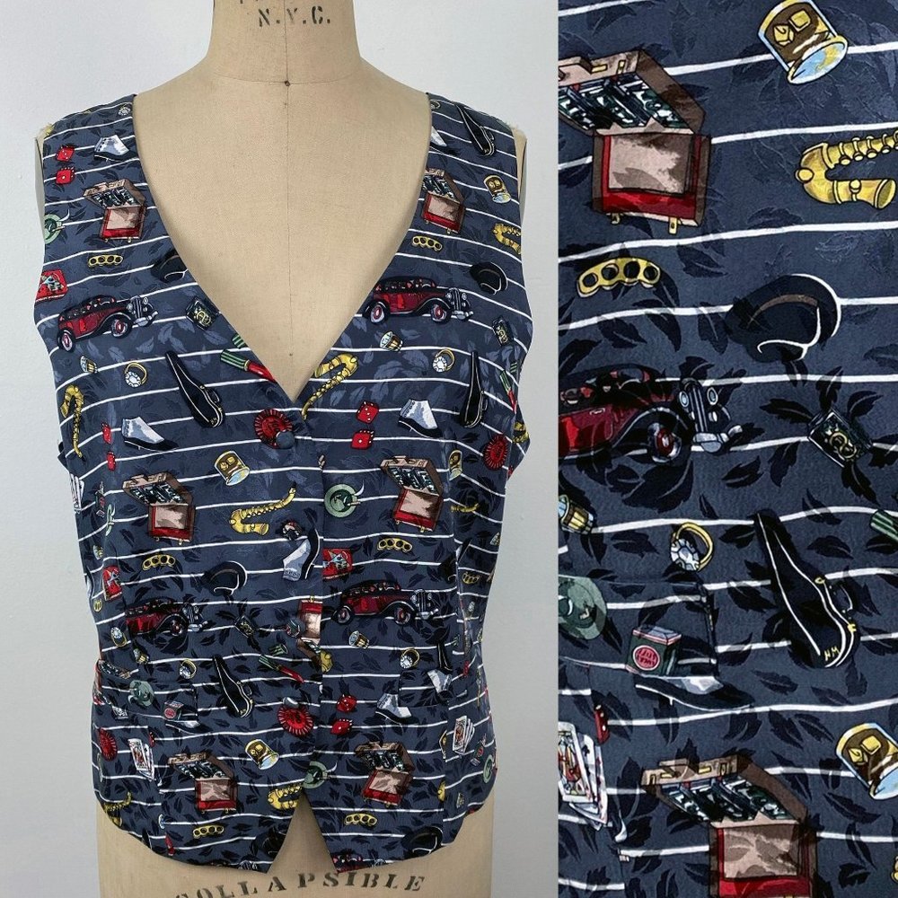 Vintage 1992 Nicole Miller Chicago Gangster Vest